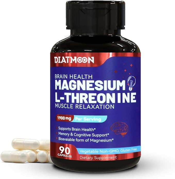 Magnesium L-Threonine, High Absorption Magnesium Supplement,1900mg Magnesium Threonine,Gluten Free, 90 Vegan Capsules