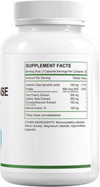 HUJ Total Cleanse Uric Acid - Uric Acid Cleanse Supplement - with Tart Cherry, Celery Seed, Marine Active 10 and Chrysanthemum Extract - Supports Joint and Kidney Health* - 60 Capsules