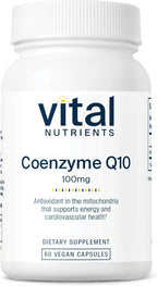 Vital Nutrients CoQ10 100mg - Vegan Supplement - CoEnzyme Q10 from Ubiquinone - Potent Antioxidant to Support Heart Health and Energy Levels* - Gluten, Dairy and Soy Free - Non-GMO - 60 Capsules