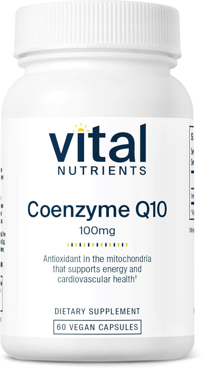 Vital Nutrients CoQ10 100mg - Vegan Supplement - CoEnzyme Q10 from Ubiquinone - Potent Antioxidant to Support Heart Health and Energy Levels* - Gluten, Dairy and Soy Free - Non-GMO - 60 Capsules