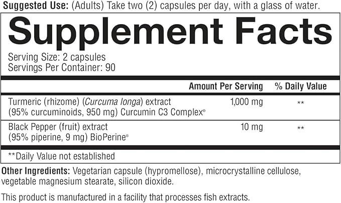 Youtheory Turmeric Extra Strength - 1,000 mg - Supports Muscle & Joint Health* - Contains Bioenhancers, Curcuminoids & Herbal Extracts - USP Verified - 180 Vegetarian Capsules, 2 Pack (180-Day Supply)