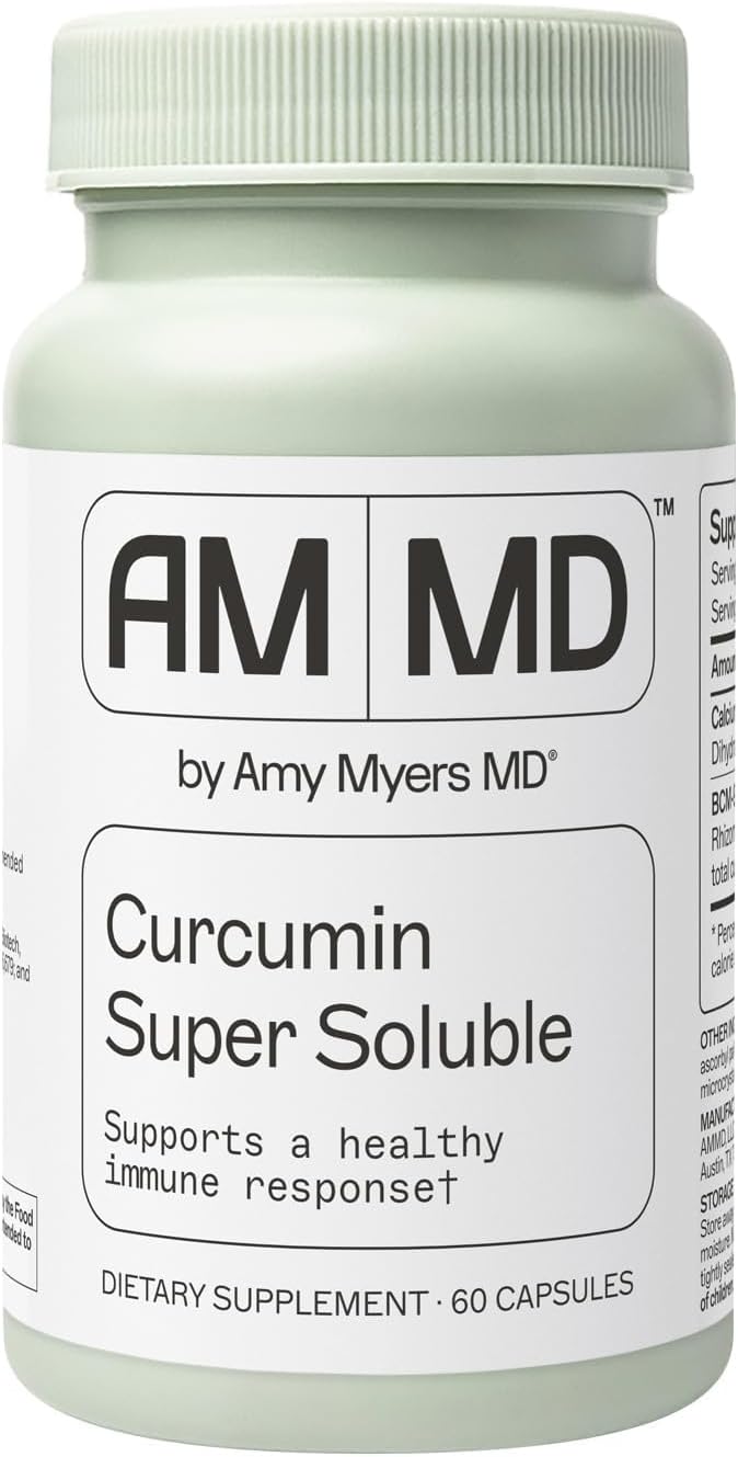 Amy Myers MD Curcumin Super Soluble - Supports Immune Health, Gut Integrity & Liver Detox Pathways - BCM-95 Turmeric - High Bioavailability - 60 Capsules (60 Servings)