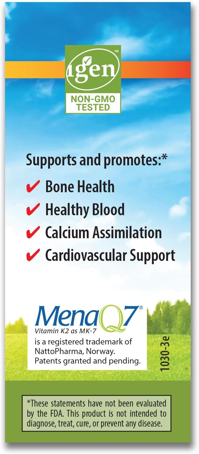 Carlson - Super Daily K2, 45 mcg Liquid Vitamin K, Bone Health, K2 Vitamin, Vitamin K Supplement, Vitamin K-2 MK7, Unflavored, 360 Drops (10.16 mL)