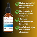 Lion’s Mane Tincture, High Potency, Double Extracted, 120 Daily Doses