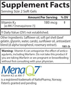 Carlson - Vitamin K2 MK-7 (Menaquinone), 180 mcg, Bone Support, Calcium Bioavailability, K2 Vitamin, Vitamin K-2, 180 Softgels