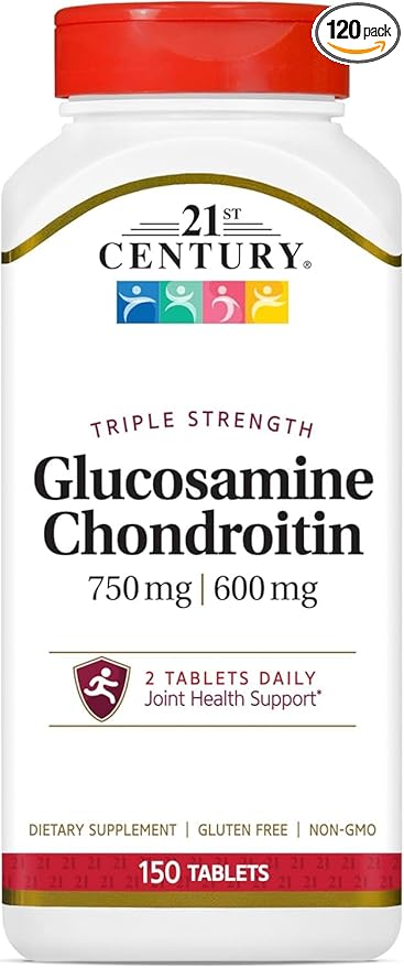 21st Century Glucosamine 750 mg & Chondroitin 600 mg - Triple Strength - 150 Tablets, Pack of 2