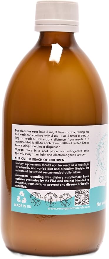 Ormus Organic Minerals 500 mL - Ormus Pure Premium - Concentrated - Minerals from deep - Atlantic Waters - Monoatomic - 1 Unit