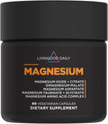 Livingood Daily Magnesium Supplement with Magnesium Glycinate, Citrate, Malate, Oxide, Aspartate, Amino Acid Complex and Chicory Root for Heart Health, Sleep and Muscle Support, 300mg, 60 Capsules
