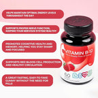LIVS Vitamin B12 Gummies for Adults & Kids | Vegan Methylcobalamin B12 Supplement | Energy, Metabolism & Nerve Support | Raspberry Flavor | Non-GMO, Gluten-Free, Pectin-Based | 60 Count