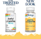 SOLARAY Acetyl L-Carnitine 500 mg | Healthy Cellular Energy, Memory, Mood, and Cardiovascular Support | 30 VegCaps