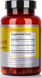 FAMILI+ 180 Days Vegan Vitamin D3+K2 Softgel with Coconut MCT Oil | 2000IU Plant Source Vitamin D3 + 100 mcg Vitamin K2 MK-7 | for Bone, Muscel, Immune, Teeth & Heart Health | 100% Vegan no-Gelatin