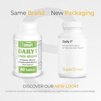 Supersmart - Daily 1® Timed Release - Multivitamin Supplement for Women & Men - with BioPQQ®, Vitamin A, B, C, D & E, Biotin, Quercetin & Fisetin | Made in USA | Non-GMO & Gluten Free - 60 Tablets