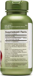 GNC Herbal Plus Grape Seed Extract 500mg Supplement, Extra Strength, Vegetarian, 60 Servings