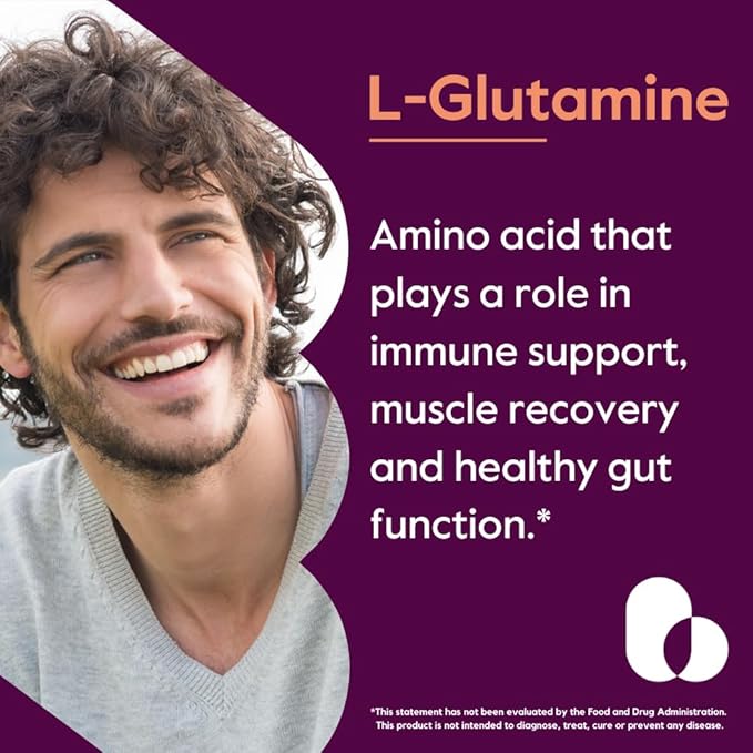 BESTVITE L-Glutamine 500mg per Capsule (240 Capsules) - No Dicalcium Phosphate - No Stearates - Non GMO - Gluten Free - Gut Health Support