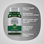 Piping Rock Saw Palmetto for Men and Women | 120 Softgels | Complex with Pumpkin Seed Oil & Pygeum Extract | Extra Strength Prostate Supplement | Non-GMO, Gluten-Free