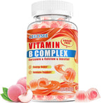 Natural Methylated Vitamins B Gummies: Chewable Supplement Complex with B1 B2 B3 B5 B6 B7 B9 B12 Zinc Magnesium Ashwagandha for Daily Energy Support - for Vegan Work Adults(60Count)