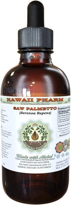 Hawaii Pharm Saw Palmetto Alcohol-Free Liquid Extract, Professional Grade, Small Batch Crafted Saw Palmetto (Serenoa Repens) Dried Berry Glycerite Natural Herbal Supplement, 4 fl.oz