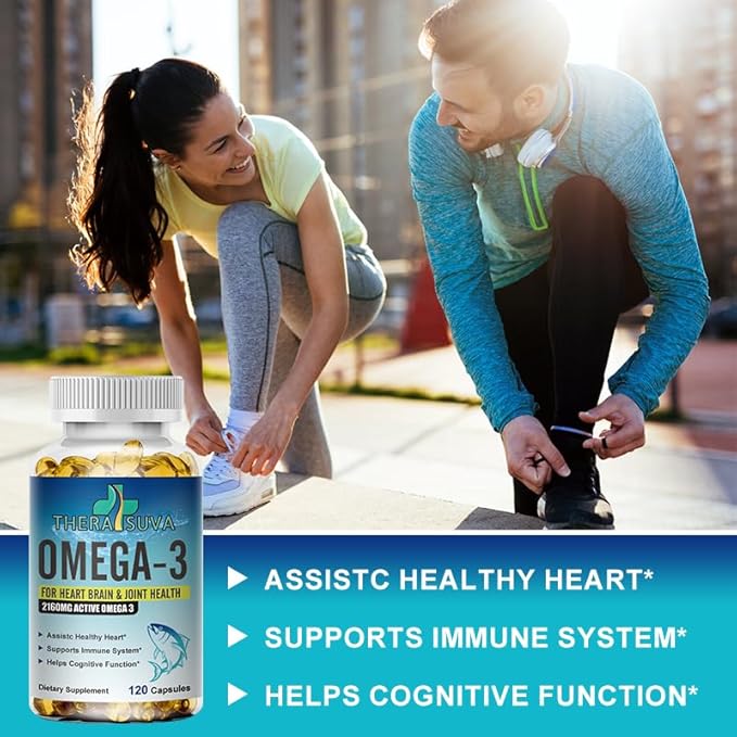Triple Strength Premium Fish Oil, Omega-3 2160mg, EPA 1296mg + DHA 864mg, Natural Supplement for Healthy Heart & Brain Support, 2 Month Supply, 120 Softgels