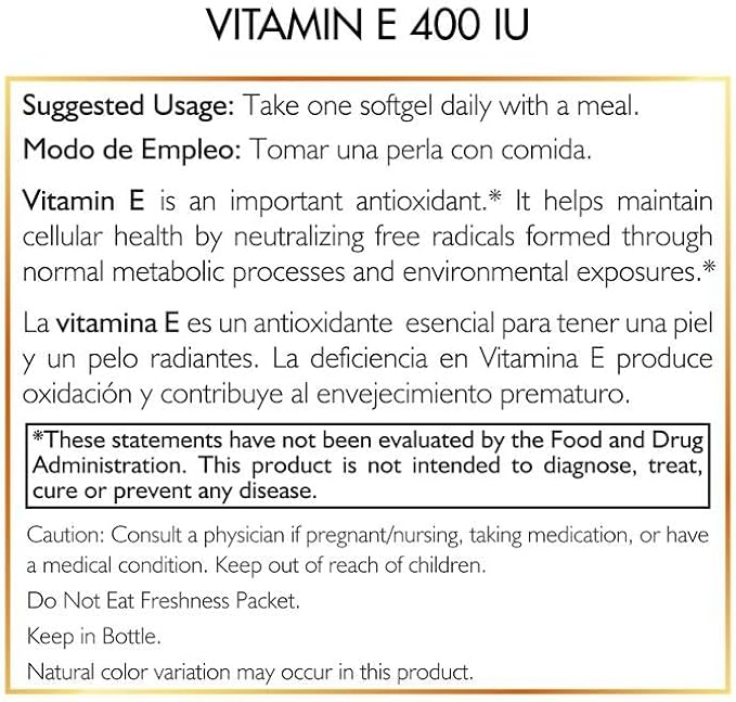 Coco March N.M.D Natural Vitamin E 400 IU Mixed Tocopherols – Immune Support Supplement for Heart, Skin & Eye - Antioxidants for Women & Men, Gluten Free & Dairy Free, 3-Month Supply, 90 Softgels
