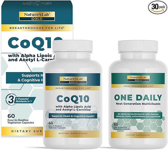 Nature's Lab CoQ10 + Alpha Lipoic Acid + Acetly L Carnitine & One Daily Multivitamin