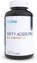 NuEthix Formulations Fatty Acids Pro EPA-DHA Fish Oil Dietary Supplement, Super Concentrated and Purified Fish Oil Blend for Optimal Wellness, 90 Gel Capsules