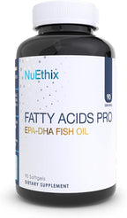 NuEthix Formulations Fatty Acids Pro EPA-DHA Fish Oil Dietary Supplement, Super Concentrated and Purified Fish Oil Blend for Optimal Wellness, 90 Gel Capsules