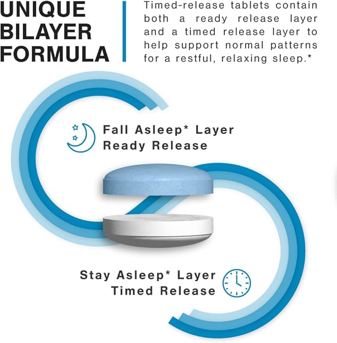 Earth's Splendor Melatonin 12 MG Bilayer Tablets, Sleep Aid Supplement, 60 Count - 2 Month Supply Melatonin