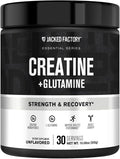 Jacked Factory Creatine + Glutamine - Creatine Supplement with L-Glutamine for Muscle Recovery, Muscle Growth, Increased Strength, Enhanced Energy Output, and Gut Health - 30 Servings, Unflavored