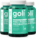 Goli Nutritional Supplement, Pre+Post+Probiotics Gummy - 180 Count - World's First 3-in-1 Gluten-Free, Vegan, Non-GMO, and Gelatin-Free.