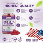 VIDAVITE Liver Cleanse Detox & Repair Gummies — Sugar-free, US-Made, 1500mg Milk Thistle Supplement with Artichoke, Dandelion and 20+ Herbs — Liver Support Supplement for Men & Women(60 Vegan Gummies)