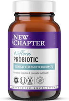New Chapter All-Flora Probiotic for Advanced Digestion & Complete Gut Health with Prebiotics + Postbiotics, Clinical-Strength Strains, 100% Vegetarian, Non-GMO, Shelf Stable - 60 ct (2 Month Supply)