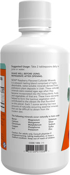 NOW Foods Supplements,Colloidal Minerals Liquid,Plant Derived,Essential Trace Minerals,Raspberry,32-Ounce,(Pack of 2)