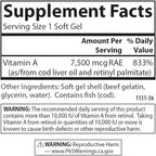 Carlson - Vitamin A, 25000 IU (7500 mcg RAE), Vision & Skin Health, Immune Function, 100 soft gels