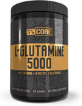 5% Nutrition Core L-Glutamine 5000 Supplement w/L-Alanine | Immune & Digestive Support | Amino Acid Muscle Builder Post Workout Recovery | Unflavored (60 Servings)
