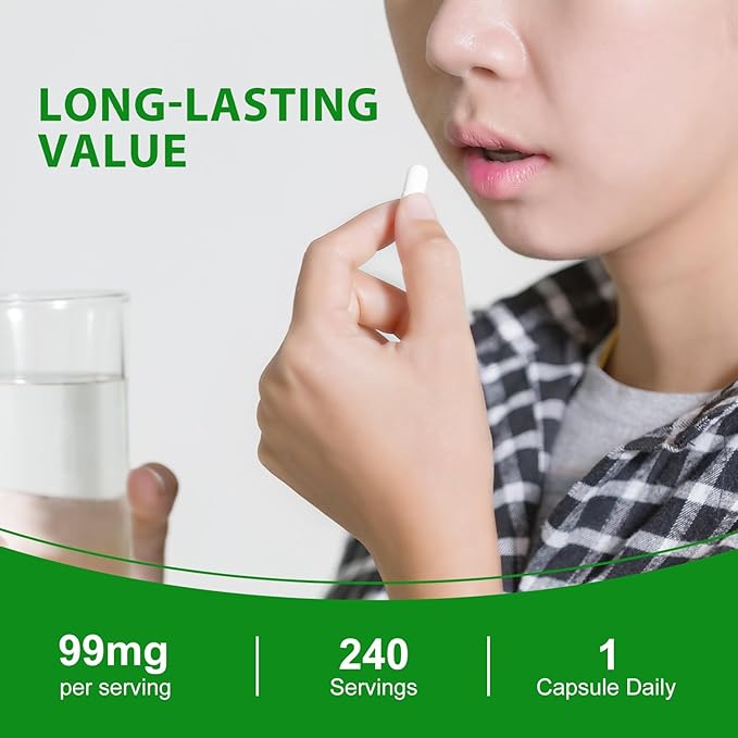 Heivy Potassium Citrate 99mg, 240 Capsules - Vegan, Allergen-Free Potassium Supplements for Electrolyte Balance, Lab-Tested Mineral Supplement, Made in USA