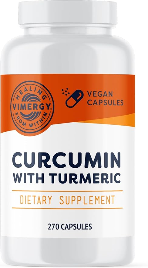 Vimergy Curcumin with Turmeric Capsules – Promotes Bone Health & Mobility* – Supports Memory & Brain Function* – Kosher, Vegan & Gluten-Free – (270 ct.)