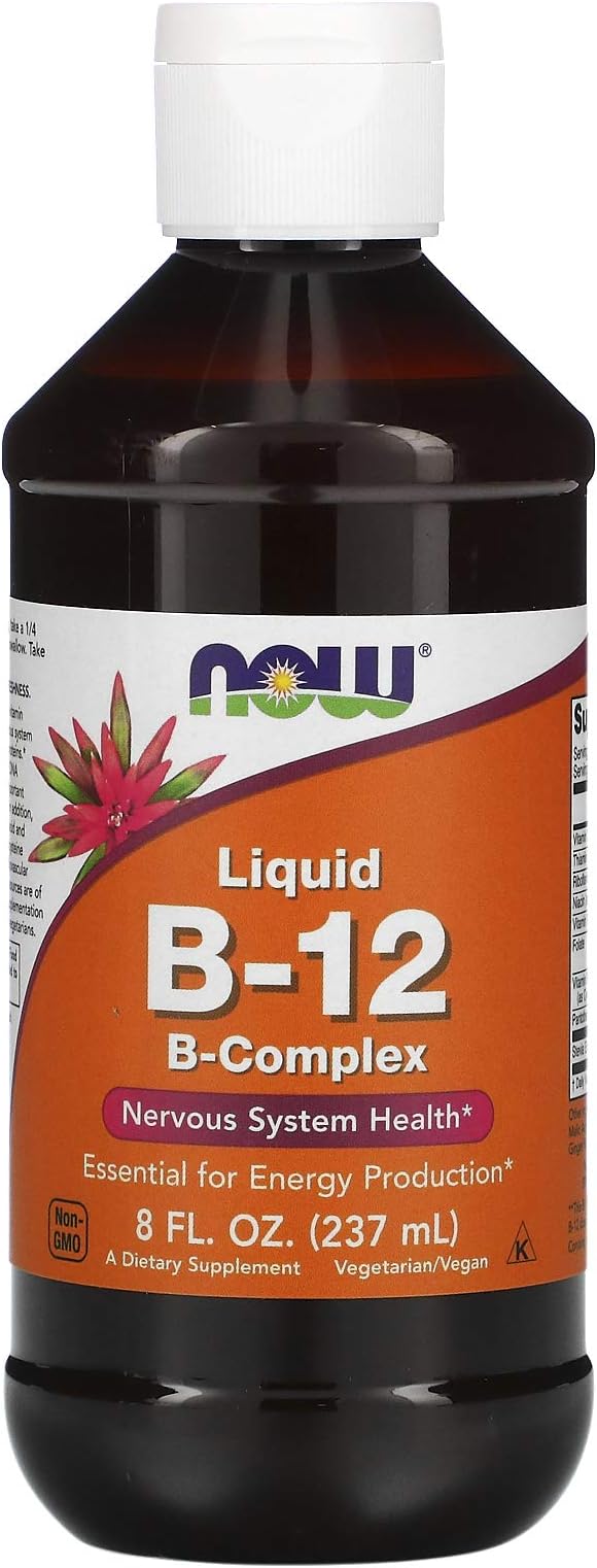 NOW Foods Vitamin B-12 Liquid, 8oz (Pack of 2)