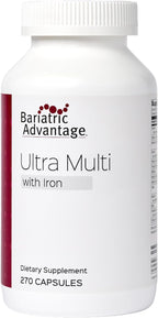 Bariatric Advantage Ultra Multivitamin with Iron - Ultra Multi with Iron - Capsule Format Multivitamin - Provides Full Complex of B Vitamins - with Vitamin C, Chromium & More - 270 Capsules