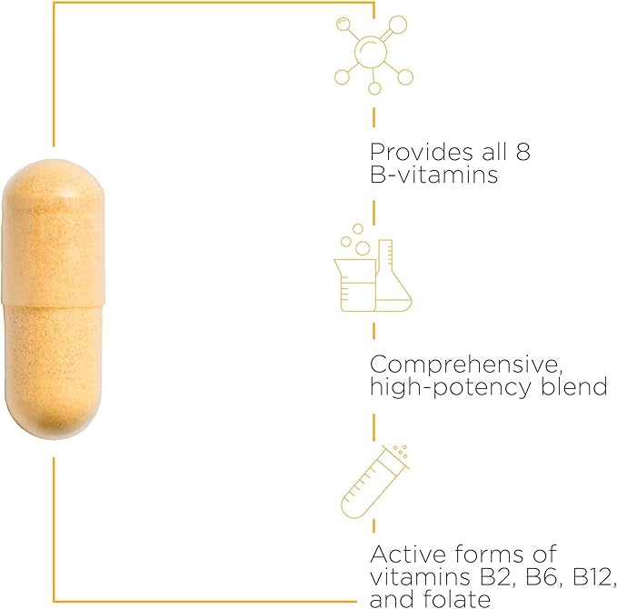 Integrative Therapeutics Active B-Complex - with Choline and Methylfolate - Cellular Energy, Immune Function & Heart Health Support with Vitamins B2, B6 & B12*-Gluten-Free - 120 Capsules (60 Servings)