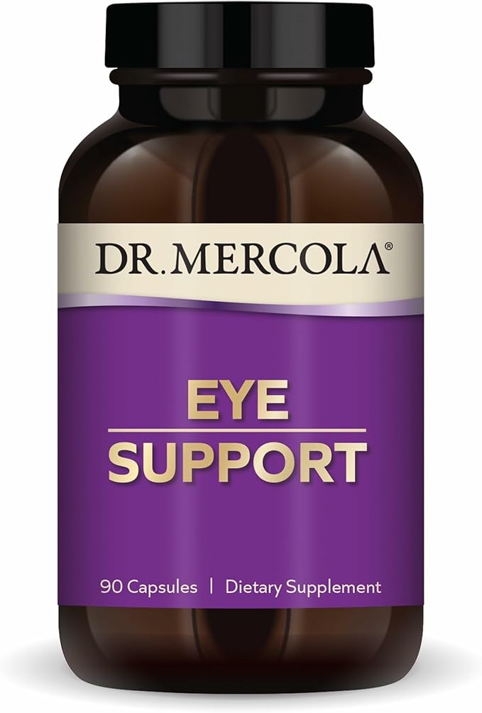 Dr. Mercola Eye Support - Supports Eye & Vision Health - with Lutein, Zeaxanthin, Organic Astaxanthin & Black Currant - Non-GMO, Gluten-Free & Soy Free - 90 Capsules (90 Servings)