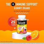 Airborne 750mg Vitamin C Immune Support Supplement Gummies for Adults, Assorted Fruit Flavor, Gluten Free Crafted Blend with Powerful Antioxidants Vitamins A C & E, 42 Gummies (4 Pack)