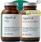 ALGAECAL Bone Builder Pack - Plant Based Calcium Supplement & Strontium - Organic Calcium 750mg with Vitamin D3 1600 IU, Vitamin K2, Magnesium, 16 Nutrients for Bone Health & Density (1-Month Supply)