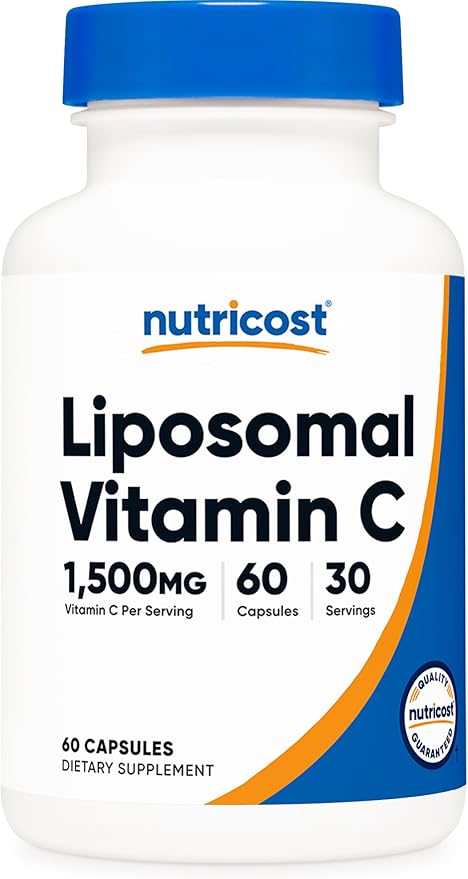 Nutricost Liposomal Vitamin C (1,500mg) 60 Capsules - High Absorption Vitamin C, Vegan, Gluten-Free, 30 Servings