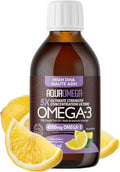 5X Ultimate Strength Omega 3 Fish Oil Liquid with Vitamin D, Burpless Liquid Fish Oil Supplements with High DHA and EPA Omega 3 Fatty Acid Supplements, 7.60 floz, Lemon Flavor