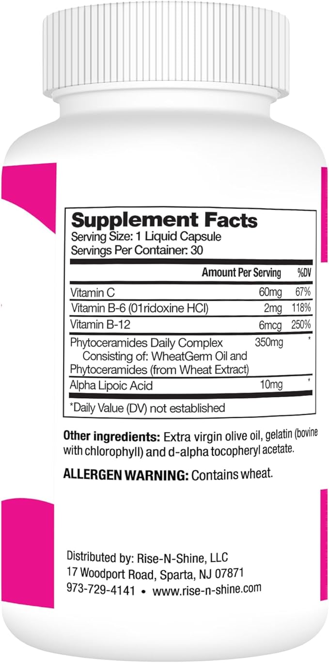 Rise-N-Shine Beauty Vitamins - with Phytoceramides to Support Hydrated, Glowing, Youthful-Looking Skin 30 Day Supply