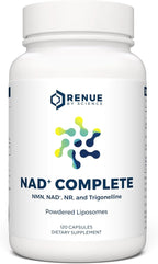 Renue By Science NAD+ Complete | 120 Liposomal NAD Supplement Capsules with NMN, NR & Trigonelline - 310mg NMN & 160mg NAD per Serving | Bioavailable Formula for Increased Absorption | Made in the USA