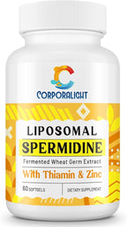 30mg Spermidine Supplement for Men & Women, High Absorption, More Potent Than Spermidine 3HCL - for Cellular Renewal, Longevity & Cognitive, Fermented Wheat Germ Extract, Pure & Natural, 60 Softgels