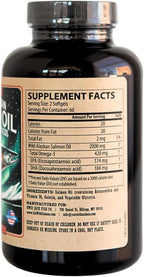 Wild Alaskan Salmon Fish Oil Omega 3 Supplement for Humans | EPA and DHA | Kwee-Jack Fish Co. | 120 Softgels 1000mg Salmon Oil