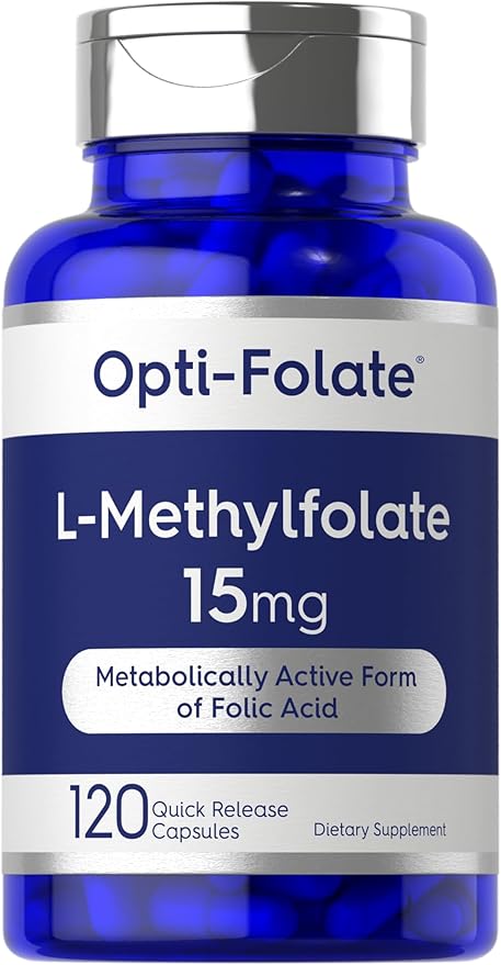 Carlyle L Methylfolate 15mg | 120 Capsules | Value Size | Max Potency | Optimized and Activated | Non-GMO, Gluten Free Supplement | Methyl Folate, 5-MTHF | by Opti-Folate
