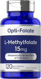Carlyle L Methylfolate 15mg | 120 Capsules | Value Size | Max Potency | Optimized and Activated | Non-GMO, Gluten Free Supplement | Methyl Folate, 5-MTHF | by Opti-Folate